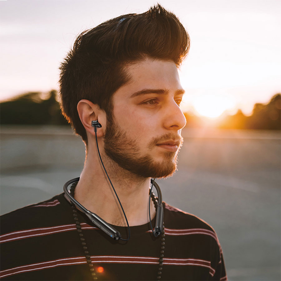 Беспроводные наушники для спорта HOCO ES58 Sound tide, Bluetooth, черный фото