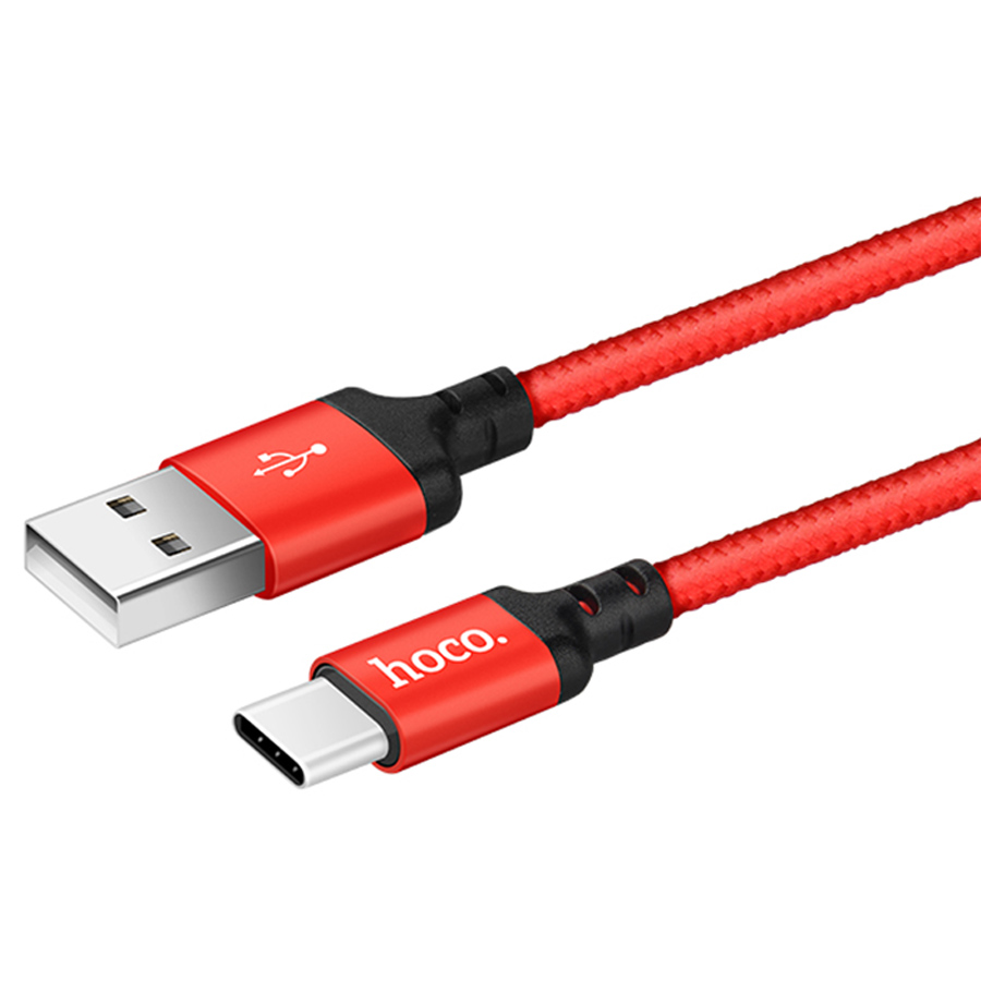 Кабель USB HOCO X14 Times speed USB - Type-C, 2А, 1 м, красный+черный фото