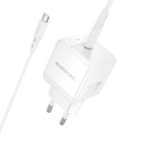 Сетевое зарядное устройство BOROFONE BN18 Intenso 1xUSB-C с Кабелем Type-C - Type-C, 20W, белый фото