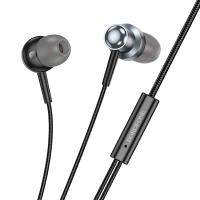 Проводные наушники BOROFONE BM87 Element, Jack 3.5mm, 1.2 м, серый металлик фото