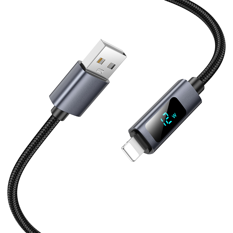 Кабель USB HOCO X112 Favor USB - Lightning, 2.4А, 1 м, черный фото