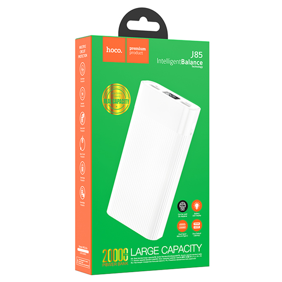 Портативный аккумулятор HOCO J85 Wellspring, 20000 мА⋅ч, белый фото