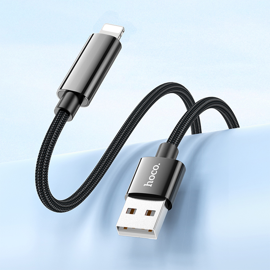 Кабель USB HOCO U125 Benefit USB - Lightning, 2.4А, 1.2 м, черный фото