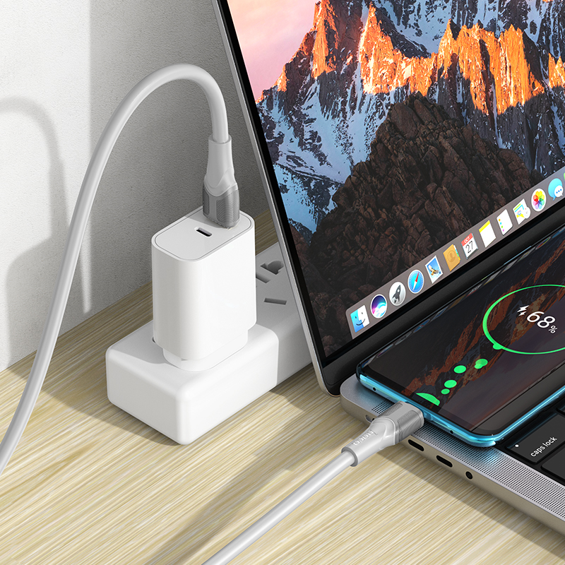 Кабель USB HOCO X106 Big bull USB - Type-C, 5A, 3 м, серый фото