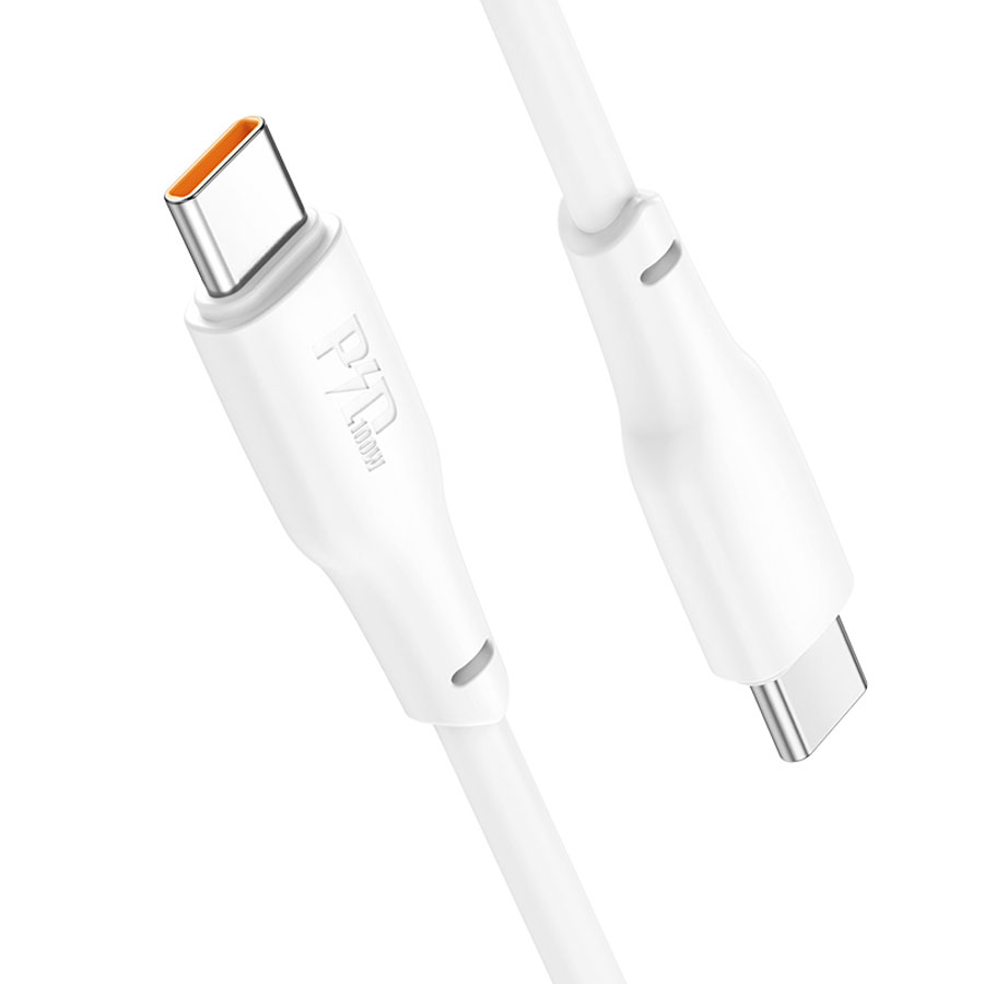 Кабель USB-C HOCO X93 Force Type-C - Type-C, 3A, 100W, 2 м, белый фото