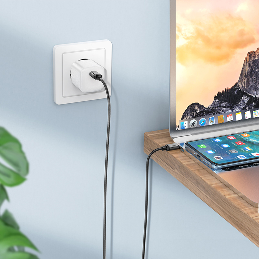 Кабель USB-C BOROFONE BX87 Sharp Type-C - Type-C, 3A, 60W, 1 м, черный фото