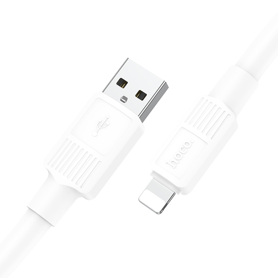 Кабель USB HOCO X84 Solid USB - Lightning, 2.4А, 1 м, белый фото