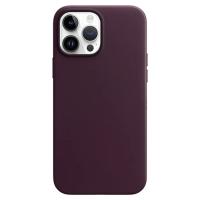 Чехол Leather Case MagSafe для iPhone 14 Pro Max 6.7", темная вишня Dark Cherry (6) фото