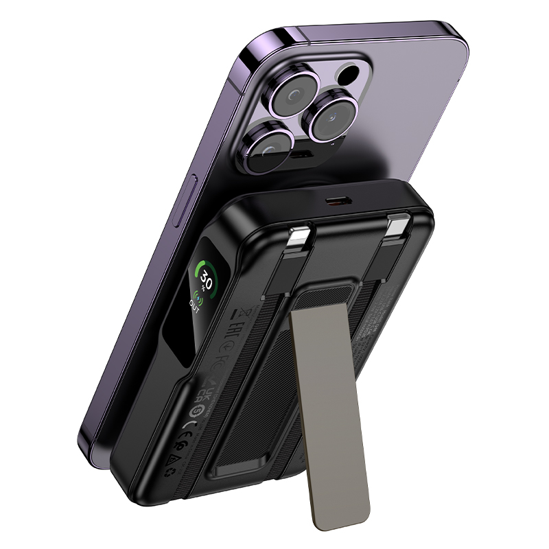 Портативный аккумулятор HOCO Q48 Core, с беспроводной зарядкой, 20W, 10000 мА⋅ч, черный фото