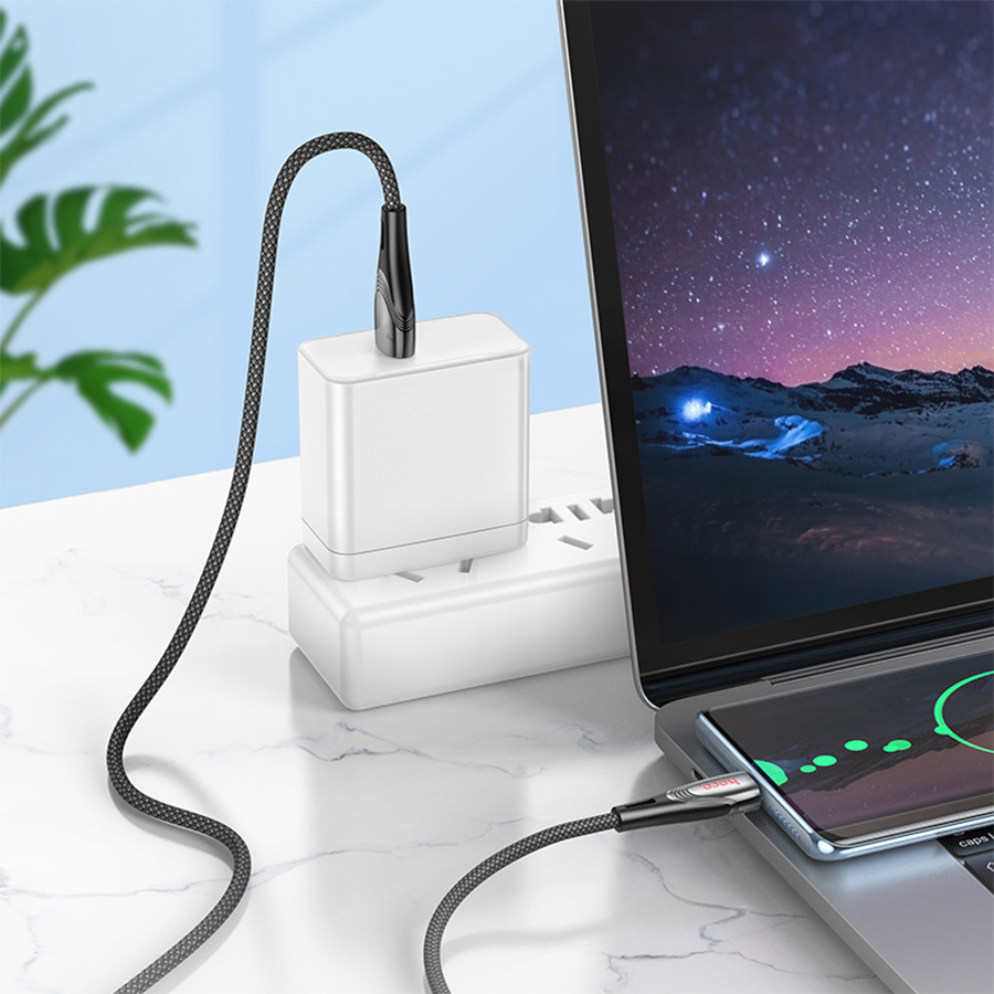 Кабель USB HOCO U133 Monte USB - Type-C, 3A, 1.2 м, черный фото