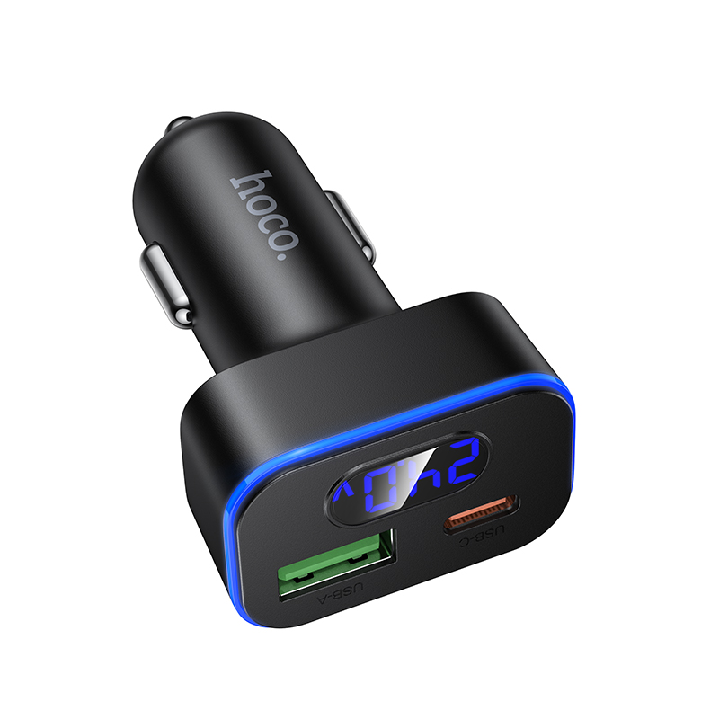 Автомобильное зарядное устройство HOCO Z63B Barry, 1xUSB + 1xUSB-C, 48W, черный фото