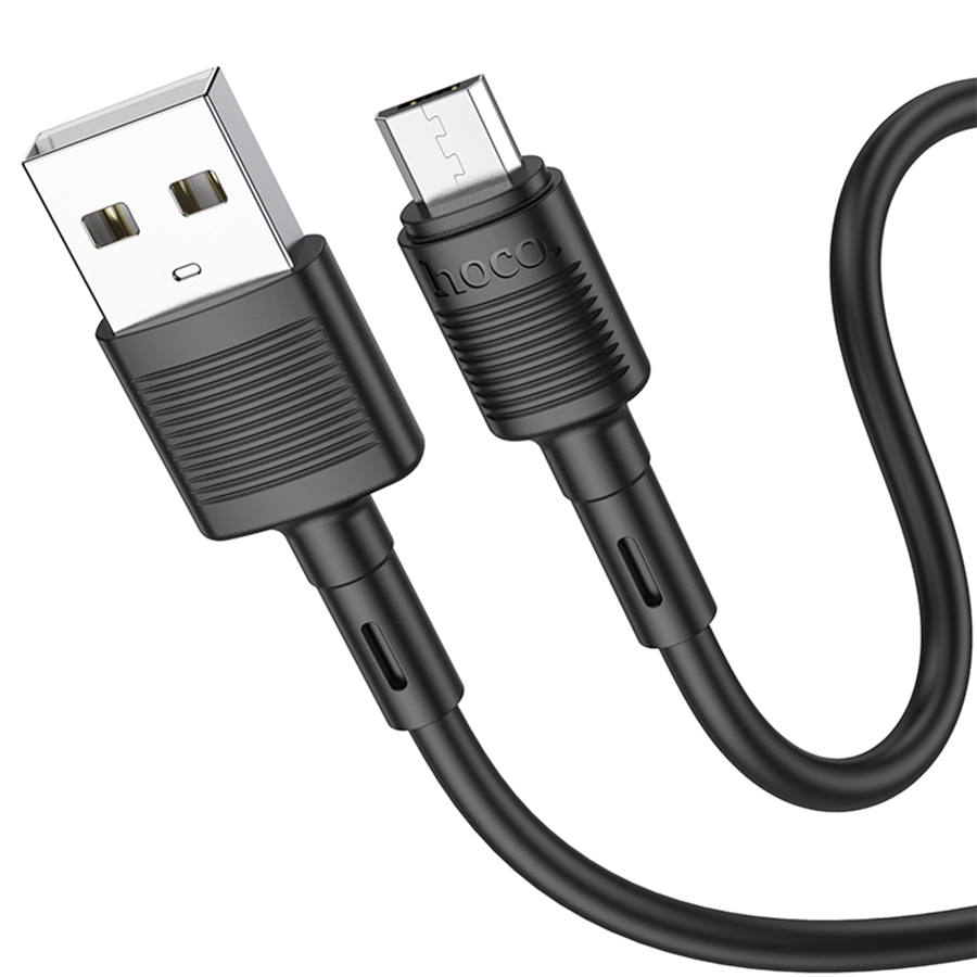 Кабель USB HOCO X83 Victory USB - MicroUSB, 2.4А, 1 м, черный фото