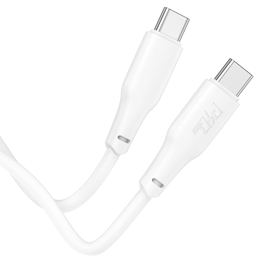 Кабель USB-C HOCO X93 Force Type-C - Type-C, 3A, 60W, 1 м, белый фото