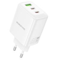 Сетевое зарядное устройство BOROFONE BN32 Cargador 1xUSB + 2xUSB-C, 65W, белый фото