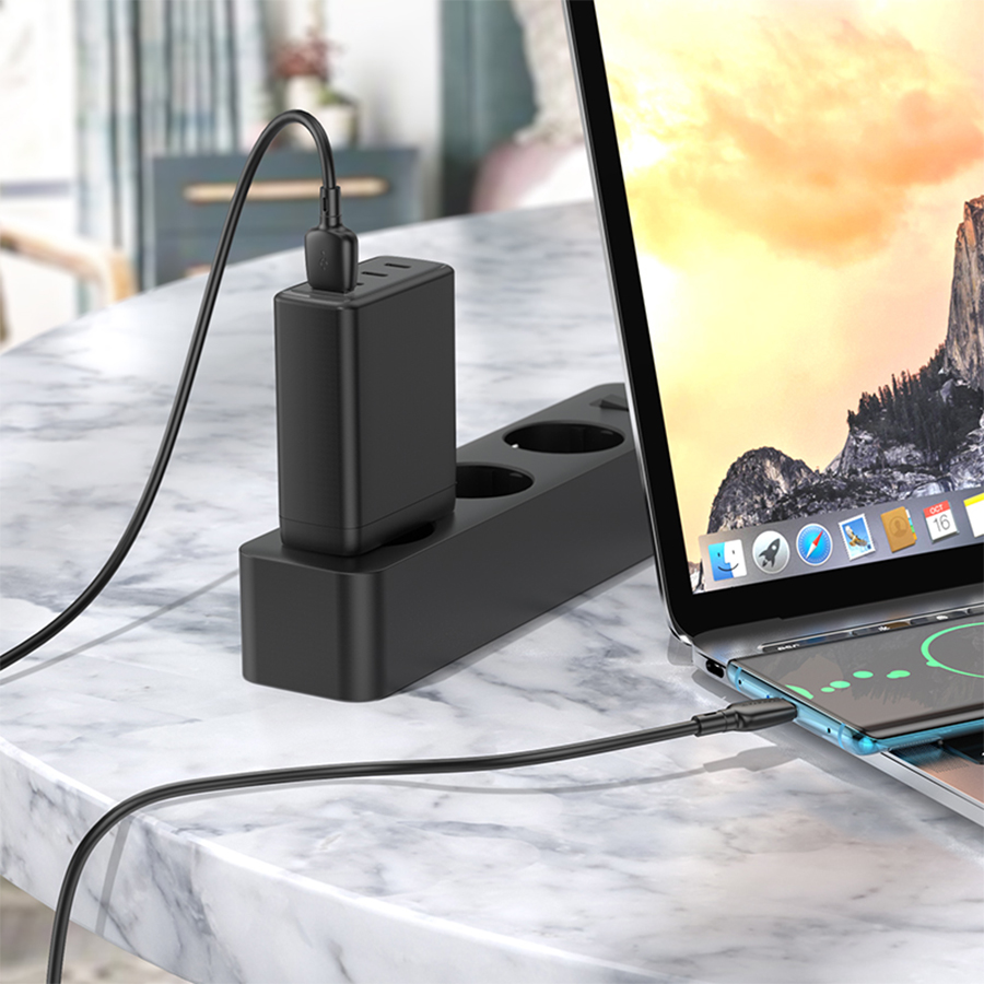 Кабель USB BOROFONE BX93 Super power USB - Type-C, 3A, 27W, 1 м, черный оптом недорого с доставкой Кабель USB BOROFONE BX93 Super power USB - Type-C, 3A, 27W, 1 м, черный фото