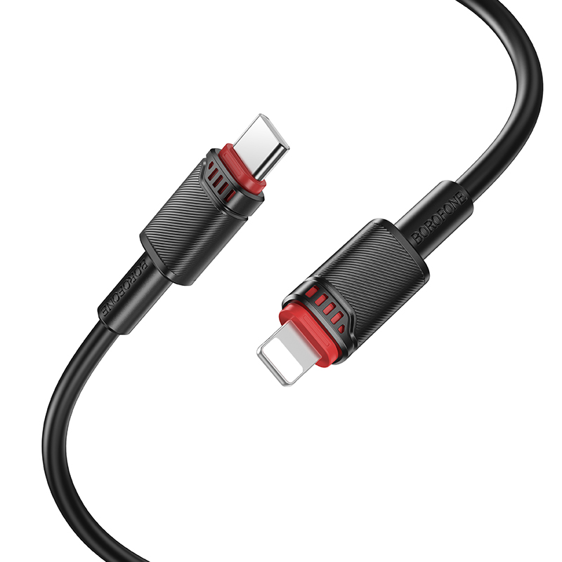 Кабель USB-C BOROFONE BX110 Beneficio Type-C - Lightning, 27W, 1 м, черный фото