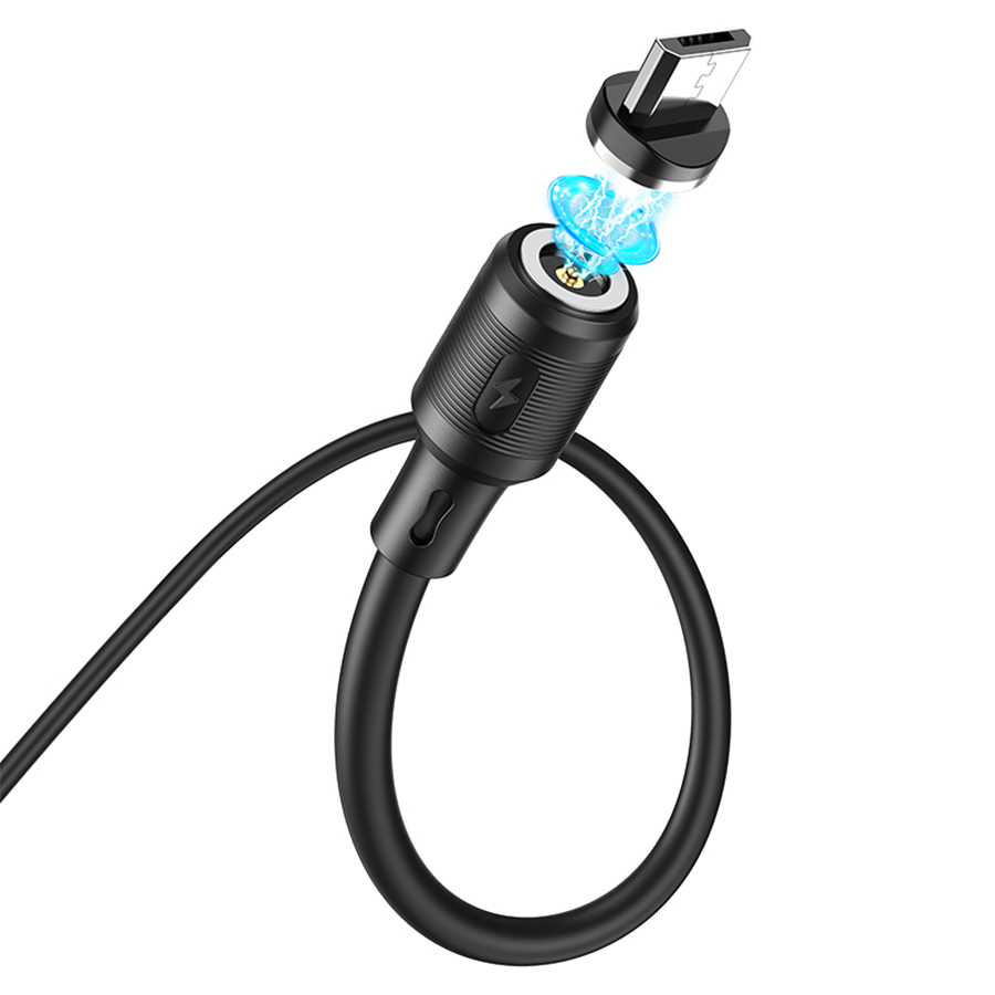 Кабель USB HOCO X52 Sereno USB - MicroUSB магнитный, 2А, 1 м, черный фото