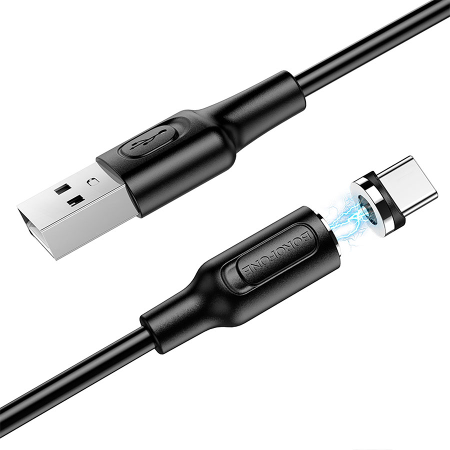 Кабель USB BOROFONE BX41 Amiable USB - Type-C магнитный, 2.4А, 1 м, черный оптом недорого с доставкой Кабель USB BOROFONE BX41 Amiable USB - Type-C магнитный, 2.4А, 1 м, черный фото