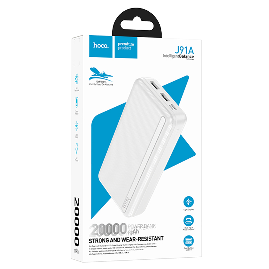 Портативный аккумулятор HOCO J91A, 20000 мА⋅ч, белый фото