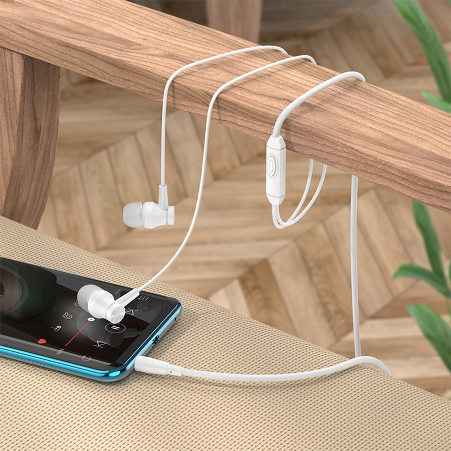 Проводные наушники BOROFONE BM67 Talent, Jack 3.5mm, 1.2 м, белый фото