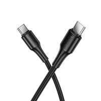 Кабель USB-C HOCO X120 Beneficio Type-C - Type-C, 3A, 60W, 1 м, черный фото