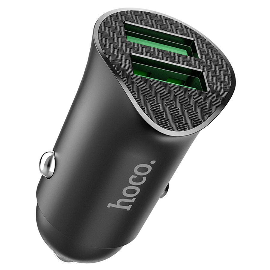 Автомобильное зарядное устройство HOCO Z39 Farsighted, 2xUSB, 18W, черный фото