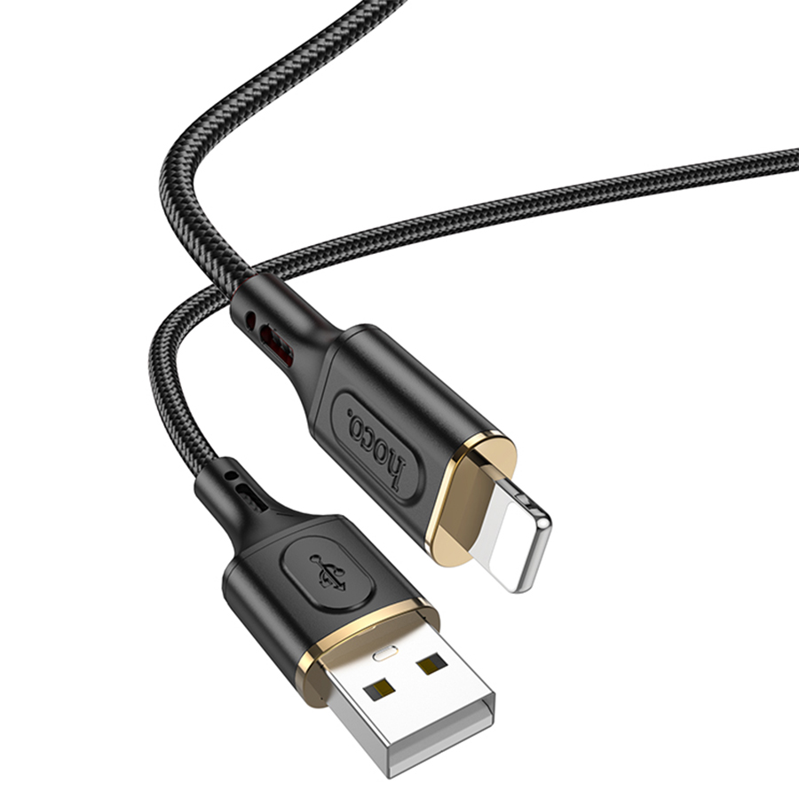 Кабель USB HOCO X95 Goldentop USB - Lightning, 2.4А, 1 м, черный фото
