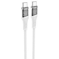 Кабель USB-C HOCO U111 Transparent Type-C - Type-C, 3A, 60W, 1.2 м, серый фото