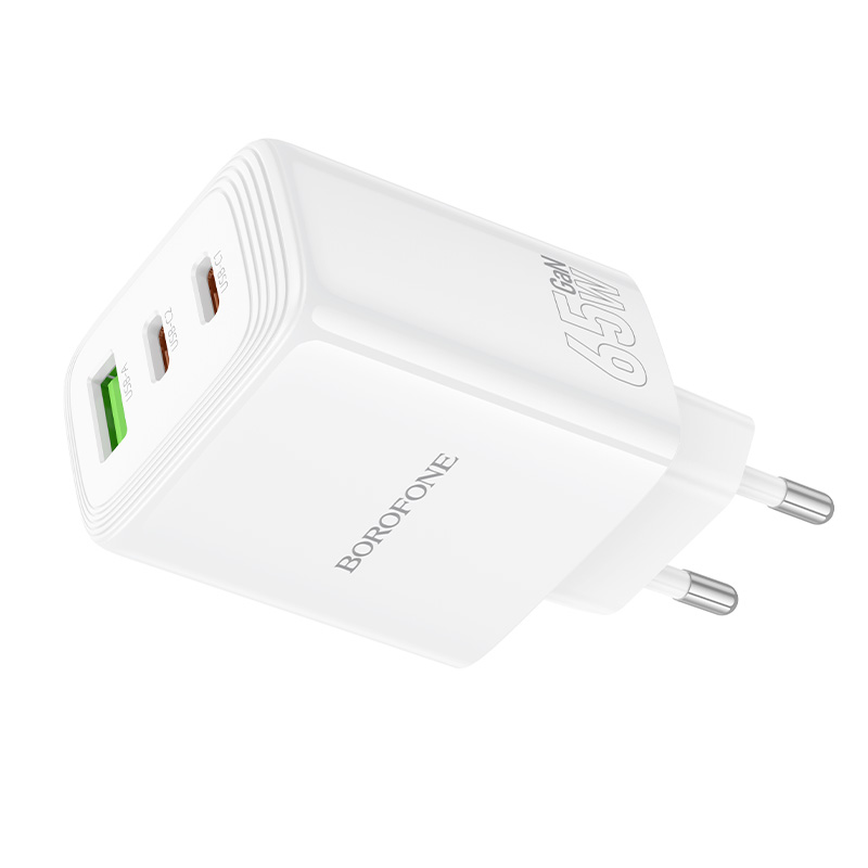 Сетевое зарядное устройство BOROFONE BN32 Cargador 1xUSB + 2xUSB-C, 65W, белый фото
