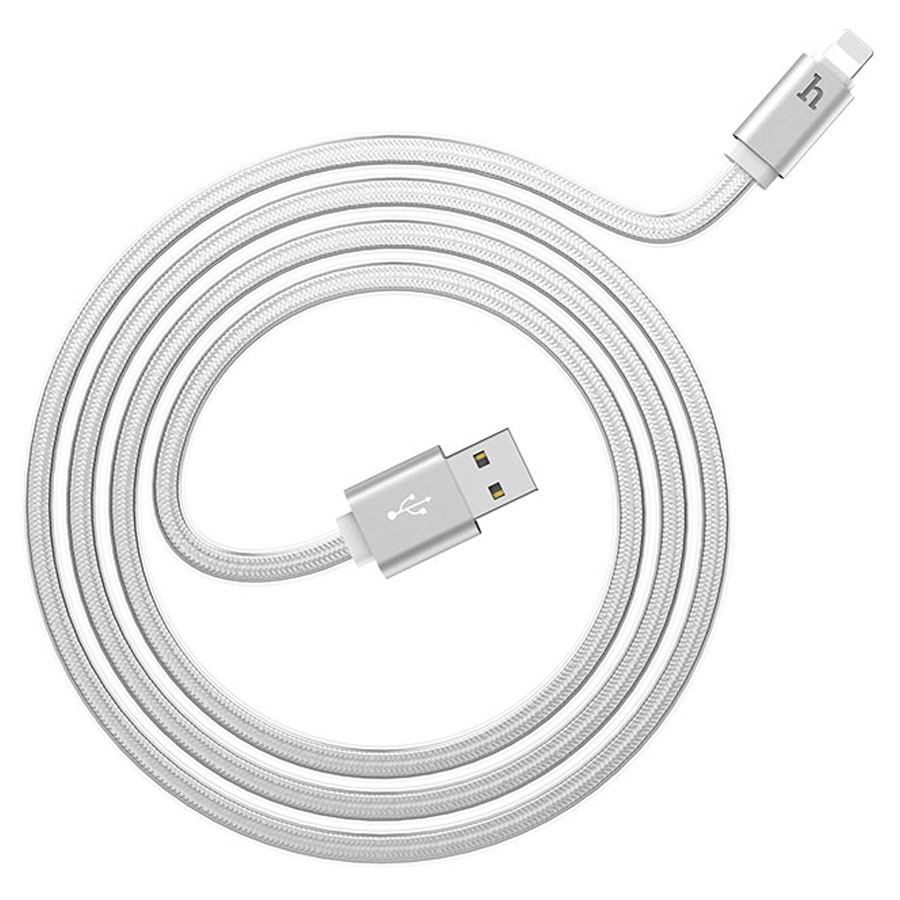 Кабель USB HOCO UPL12 Metal Jelly USB - Lightning, 2.1А, 2 м, серебристый оптом недорого с доставкой Кабель USB HOCO UPL12 Metal Jelly USB - Lightning, 2.1А, 2 м, серебристый фото