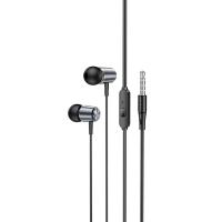 Проводные наушники HOCO M108 Spring, Jack 3.5mm, 1.2 м, серый металлик фото