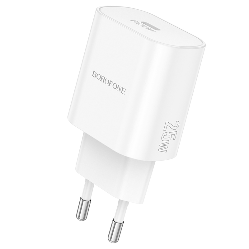 Сетевое зарядное устройство BOROFONE BA82A Platinum 1xUSB-C, 25W, белый фото