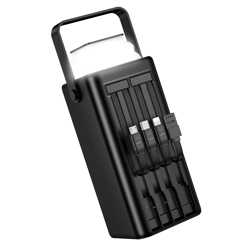 Портативный аккумулятор BOROFONE BJ65A High, встроенный кабель Lightning + Type-C + MircoUSB, 22.5W, 50000 мА⋅ч, черный фото