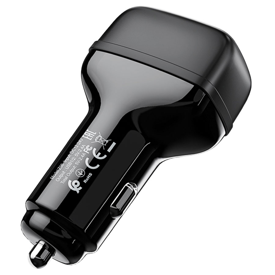 Автомобильное зарядное устройство HOCO Z36 Leader, 2xUSB, 2.4A, черный фото