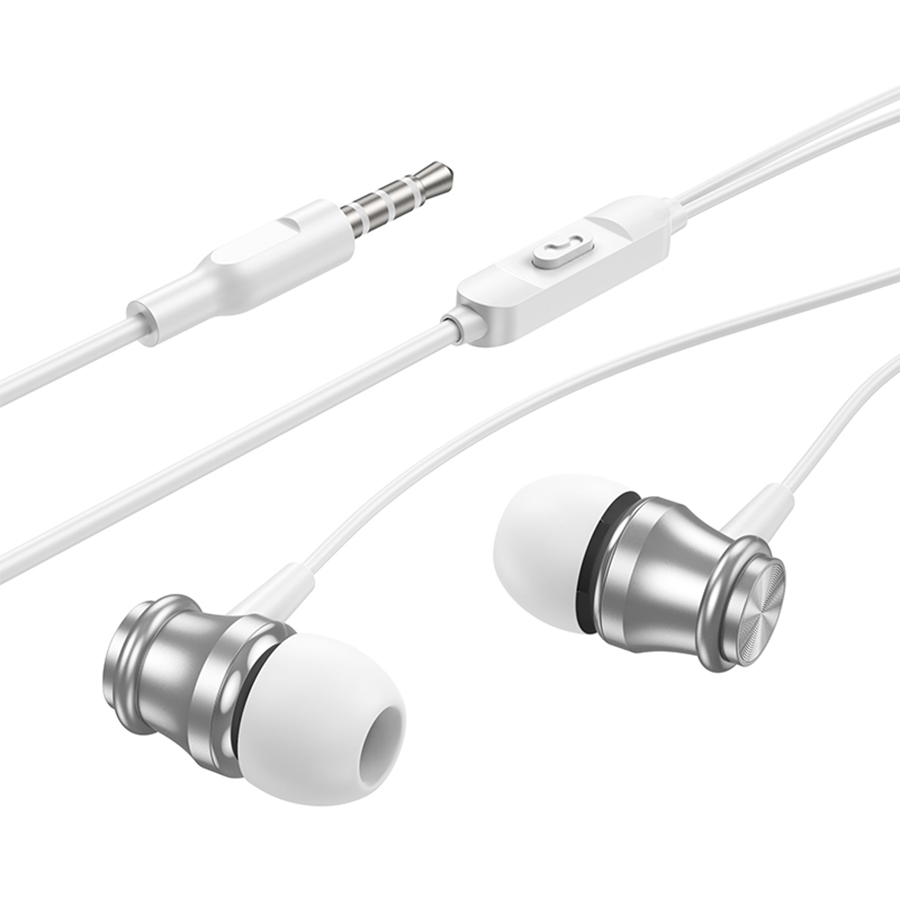 Проводные наушники BOROFONE BM75 Platinum, Jack 3.5mm, 1.2 м, серебристый фото