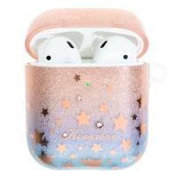 Чехол силиконовый Kingxbar Swarovski для Airpods 2, розовые блестки, звезды (33) фото