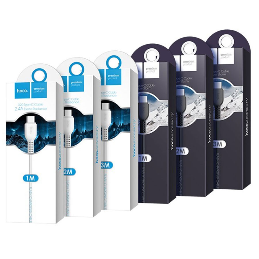 Кабель USB HOCO X20 Flash USB - Type-C, 3A, 1 м, белый фото