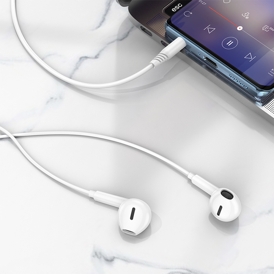 Проводные наушники BOROFONE BM71 Light song, Jack 3.5mm, 1.2 м, белый фото