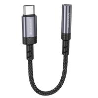 Переходник/Адаптер BOROFONE BV24 Graceful Type-C (m) - Jack 3,5 (f), 15 см, серый металлик фото