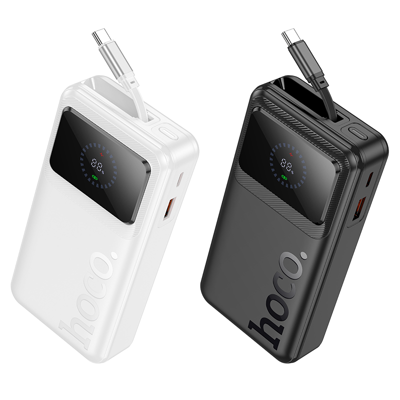 Портативный аккумулятор HOCO Q41 Bright, встроенный кабель Type-C, 22.5W, 20000 мА⋅ч, белый фото