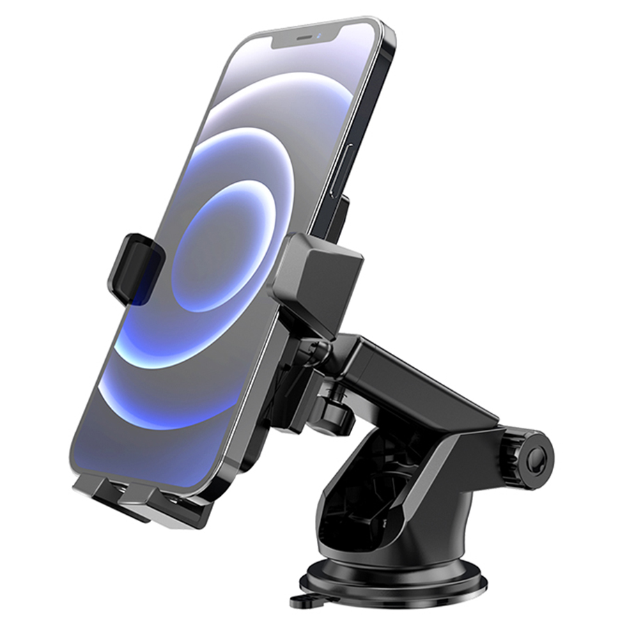 Автомобильный держатель HOCO CA83 David, зажимной, на приборная панель/лобовое стекло, черный фото