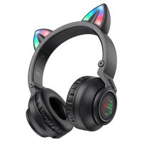 Беспроводные наушники накладные BOROFONE BO18 Cat ear, Bluetooth, черный фото
