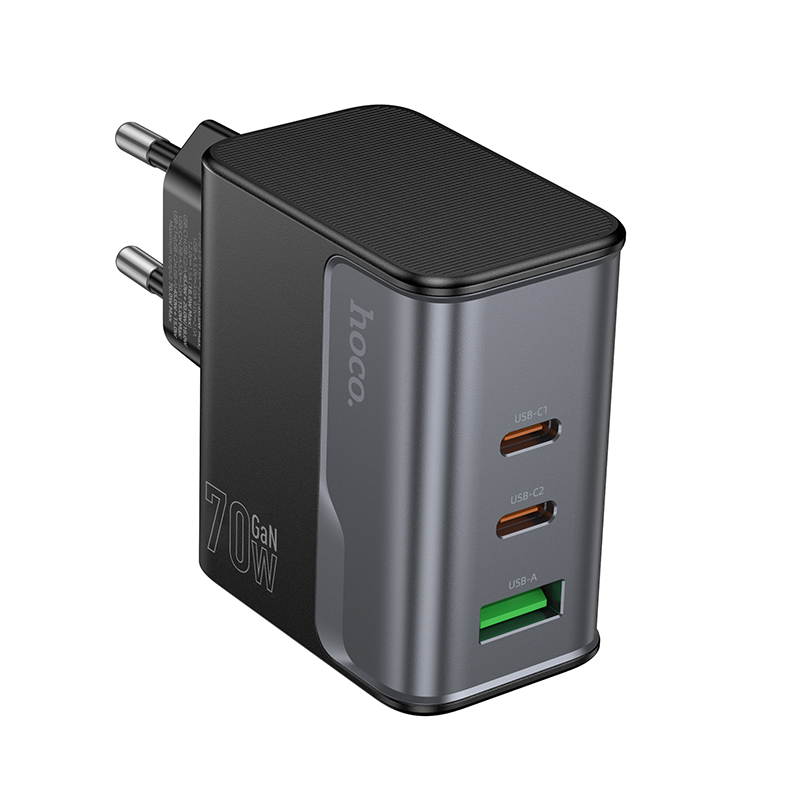 Сетевое зарядное устройство HOCO CS75A Star 1xUSB + 2xUSB-C, 70W, черный фото