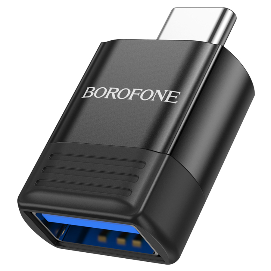Переходник/Адаптер BOROFONE BV18 Type-C (m) - USB3.0 (f), черный фото