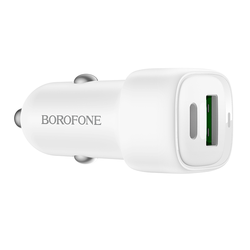 Автомобильное зарядное устройство BOROFONE BZ34B Cloud, 1xUSB + 1xUSB-C, 38W, белый фото