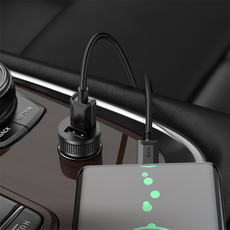 Автомобильное зарядное устройство HOCO Z49 Level, 2xUSB, 2.4A, черный фото