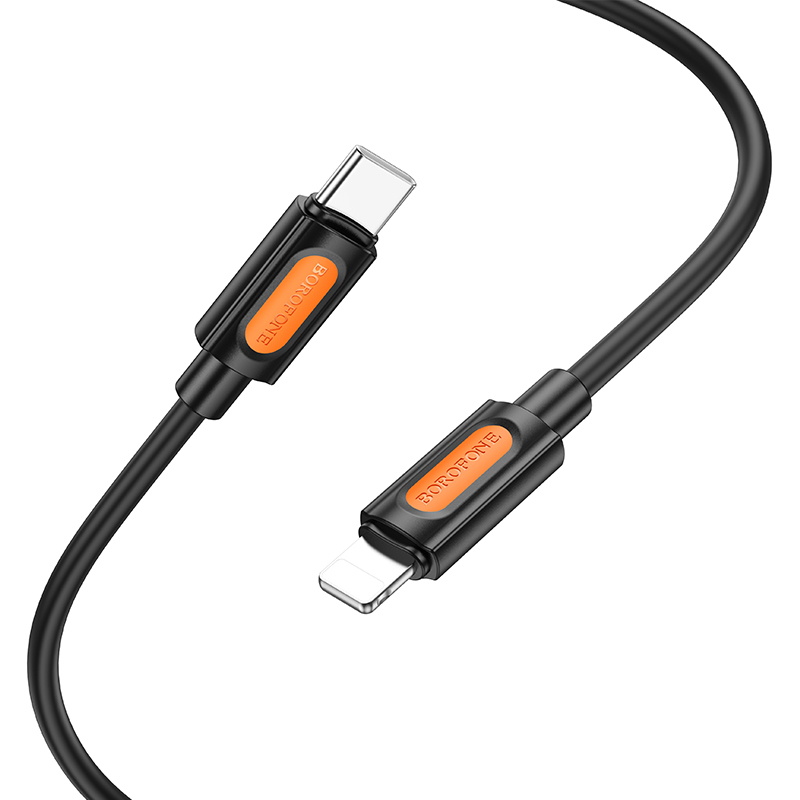 Кабель USB-C BOROFONE BX114 Structure Type-C - Lightning, 27W, 1 м, черный фото