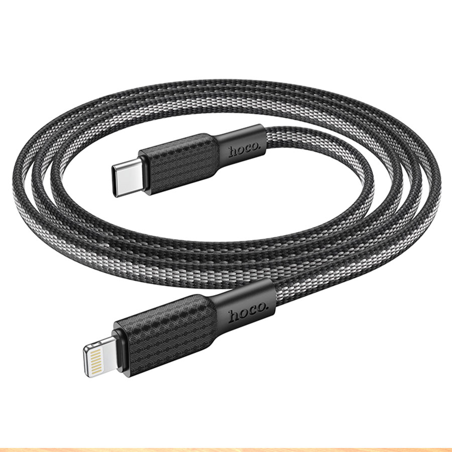 Кабель USB-C HOCO X69 Jaeger Type-C - Lightning, 20W, 1 м, черный+белый оптом недорого с доставкой Кабель USB-C HOCO X69 Jaeger Type-C - Lightning, 20W, 1 м, черный+белый фото