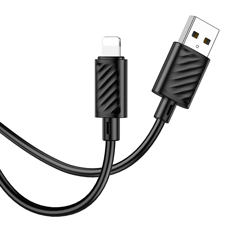 Кабель USB HOCO X88 Gratified USB - Lightning, 2.4А, 2 м, черный фото