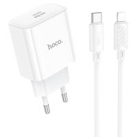 Сетевое зарядное устройство HOCO C76A Pro Majestic 1xUSB-C с Кабелем Type-C - Lightning, 30W, белый фото